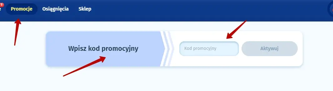 Spin City Casino - wprowadzanie kodu promocyjnego na koncie