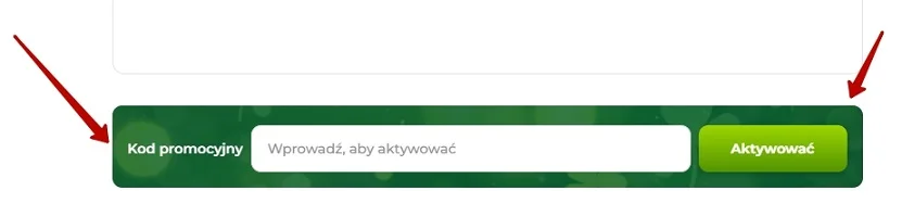 Verde Casino - wprowadzanie kodu promocyjnego na koncie